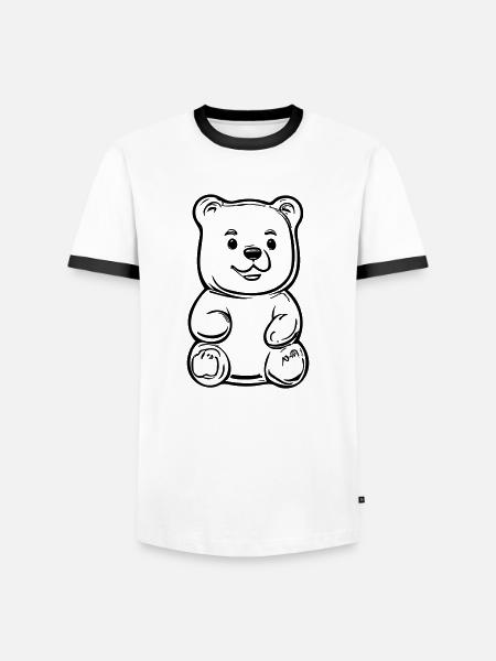 Teddy Bear - Men's Ringer Shirt - white/black