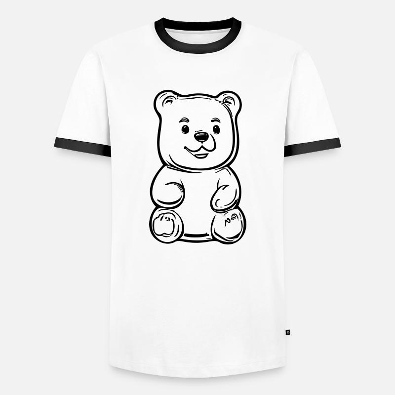 Teddy Bear - Men's Ringer Shirt - white/black