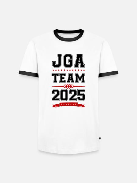 Bachelor Party Team 2025 - Men's Ringer Shirt - white/black