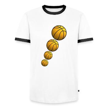 basketball - T-shirt contrasté Homme - blanc/noir - Devant - AI Model Female 172 light (172cm) & AI Model Male 178 dark (178cm)