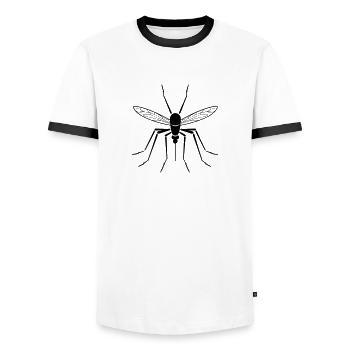 Mücke - Männer Kontrast-T-Shirt - Weiß/Schwarz - Vorne - AI Model Female 172 light (172cm) & AI Model Male 178 dark (178cm)