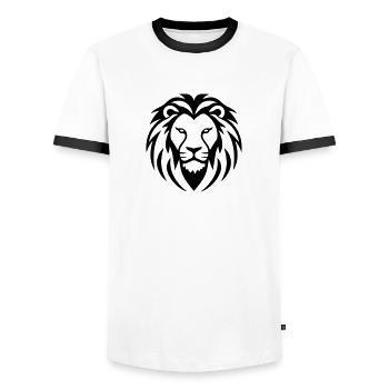 lion - T-shirt contrasté Homme - blanc/noir - Devant - AI Model Female 172 light (172cm) & AI Model Male 178 dark (178cm)