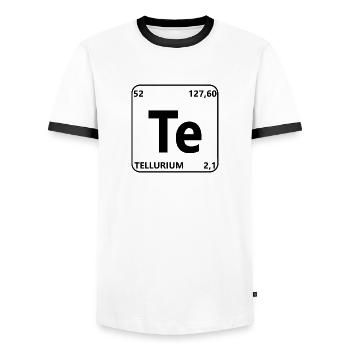 Tellur - Männer Kontrast-T-Shirt - Weiß/Schwarz - Vorne - AI Model Female 172 light (172cm) & AI Model Male 178 dark (178cm)