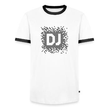 DJ Pixel - T-shirt contrasté Homme - blanc/noir - Devant - AI Model Female 172 light (172cm) & AI Model Male 178 dark (178cm)