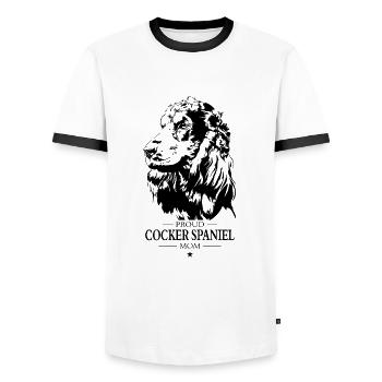 Cocker Epagneul Maman Chien Chien Wilsigns - T-shirt contrasté Homme - blanc/noir - Devant - AI Model Female 172 light (172cm) & AI Model Male 178 dark (178cm)