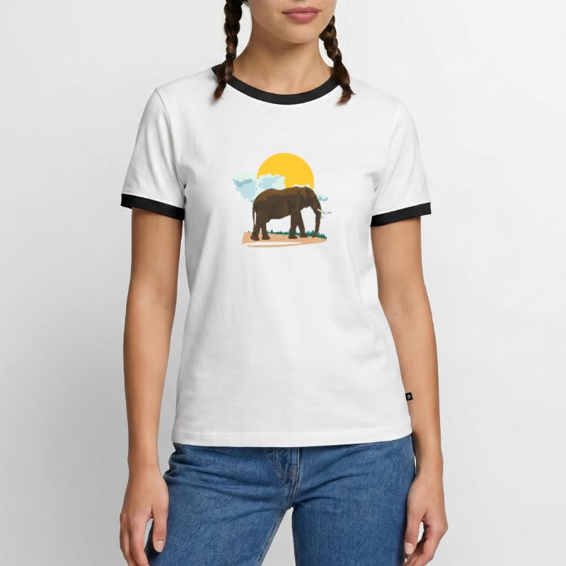 Elefant oder doch Elephant? Männer Kontrast-T-Shirt
