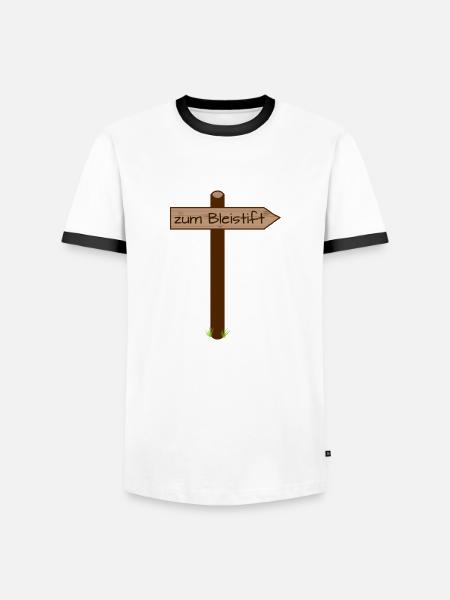 zum Bleistift - Männer Kontrast-T-Shirt - Weiß/Schwarz