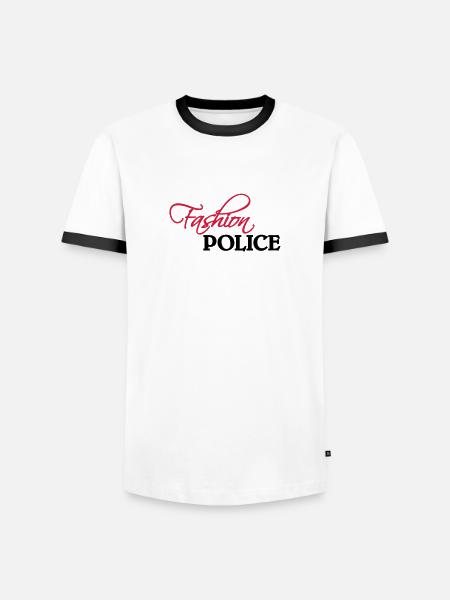 Fashion Police - Männer Kontrast-T-Shirt - Weiß/Schwarz