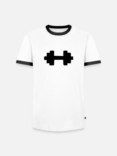dumbbell - Men's Ringer Shirt - white/black
