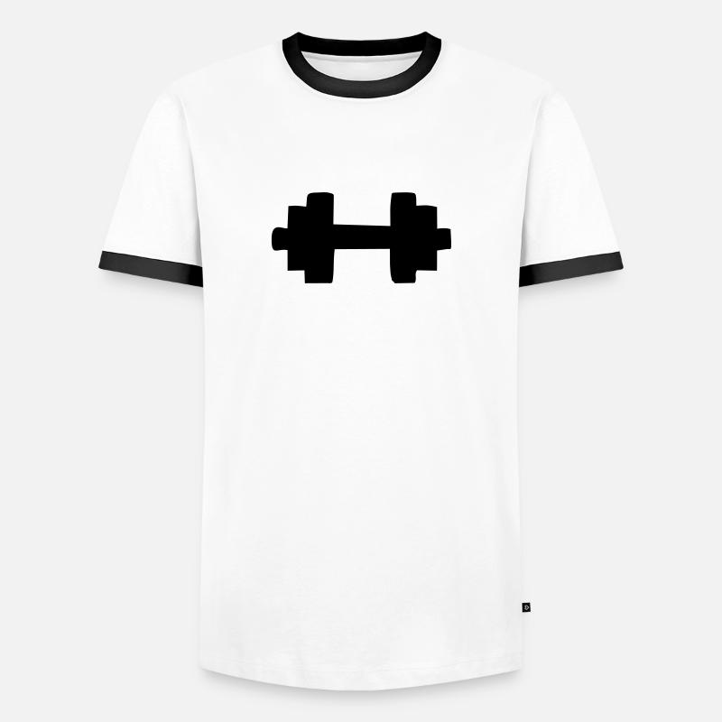 dumbbell - Men's Ringer Shirt - white/black