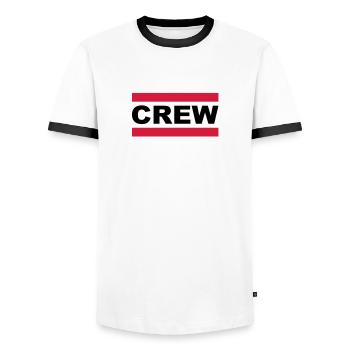 crew - T-shirt contrasté Homme - blanc/noir - Devant - AI Model Female 172 light (172cm) & AI Model Male 178 dark (178cm)