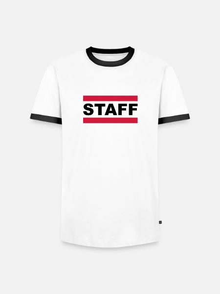 staff - Männer Kontrast-T-Shirt - Weiß/Schwarz