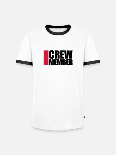 Cool Crew Member Logo-Design - Männer Kontrast-T-Shirt - Weiß/Schwarz