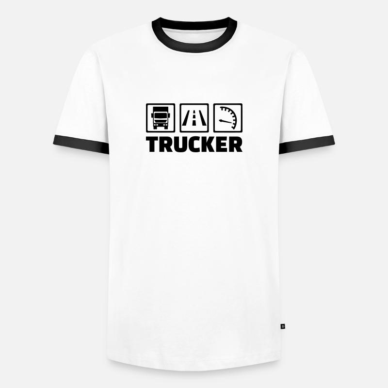 Trucker - Men's Ringer Shirt - white/black