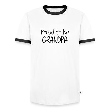 Proud to be Grandpa - T-shirt contrasté Homme - blanc/noir - Devant - AI Model Female 172 light (172cm) & AI Model Male 178 dark (178cm)