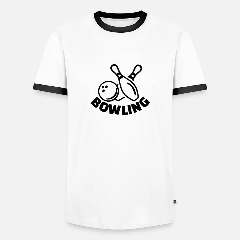 Bowling - T-shirt contrasté Homme - blanc/noir