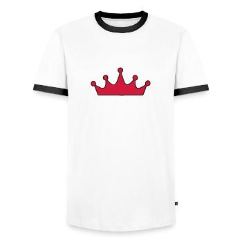 couronne à personnaliser - T-shirt contrasté Homme - blanc/noir - Devant - AI Model Female 172 light (172cm) & AI Model Male 178 dark (178cm)