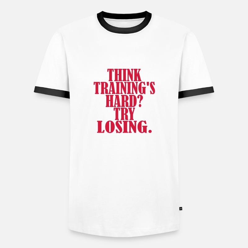 Think Trainings Hard - Men's Ringer Shirt - white/black