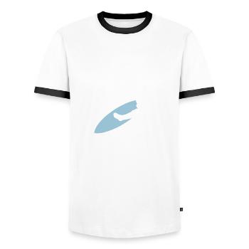 surfer - Männer Kontrast-T-Shirt - Weiß/Schwarz - Vorne - AI Model Female 172 light (172cm) & AI Model Male 178 dark (178cm)