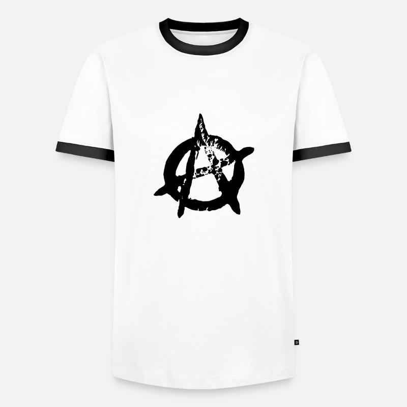 Anarchy - T-shirt contrasté Homme - blanc/noir