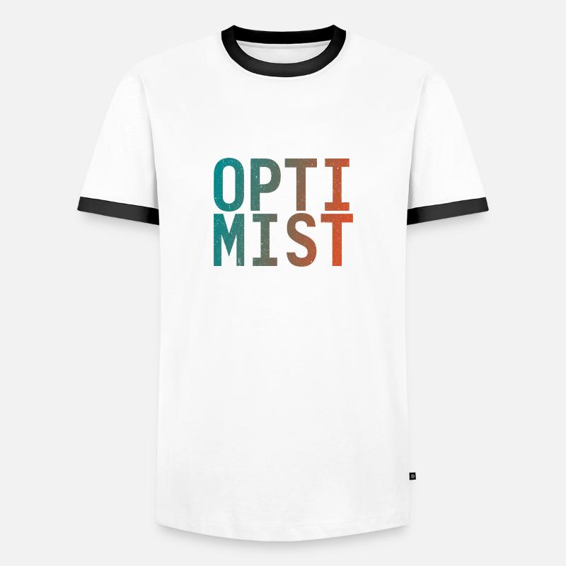 Ich bin Optimist! - Männer Kontrast-T-Shirt - Weiß/Schwarz