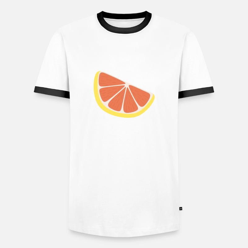 Grapefruit-Scheibe - Männer Kontrast-T-Shirt - Weiß/Schwarz