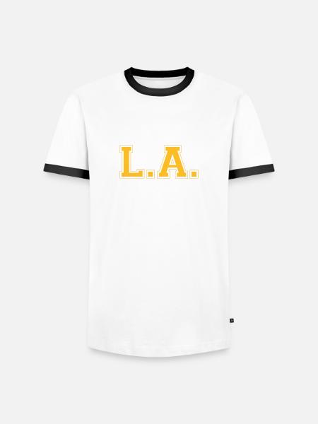 LA - Los Angeles - Männer Kontrast-T-Shirt - Weiß/Schwarz