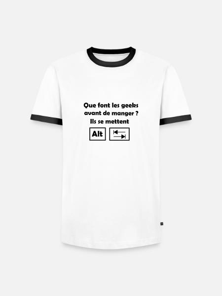 Alt Tab - Männer Kontrast-T-Shirt - Weiß/Schwarz