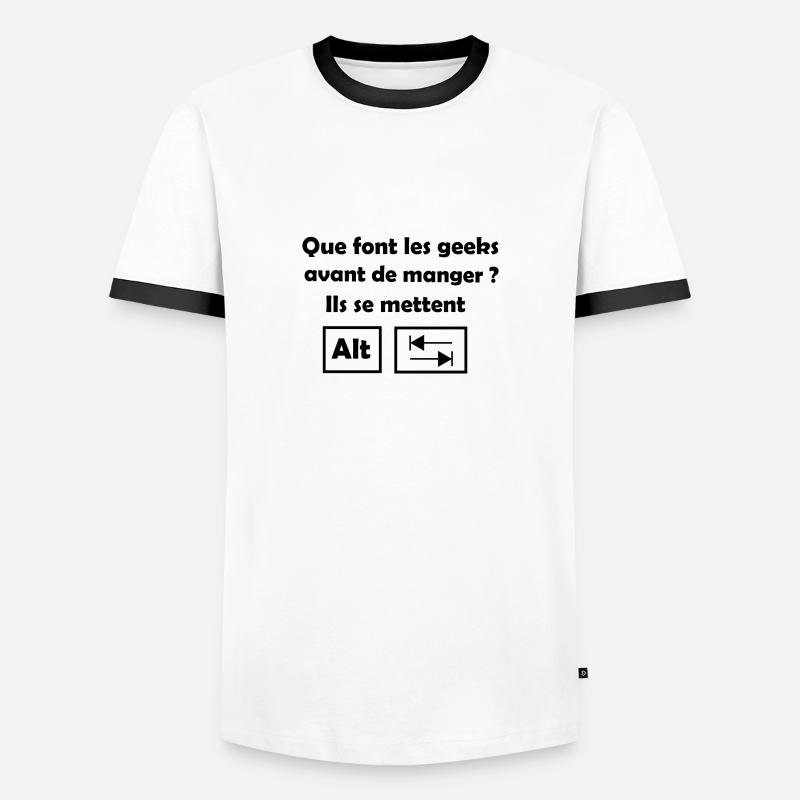 Alt Tab - Men's Ringer Shirt - white/black