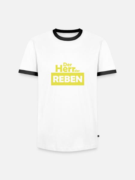 der herr der reben - Männer Kontrast-T-Shirt - Weiß/Schwarz