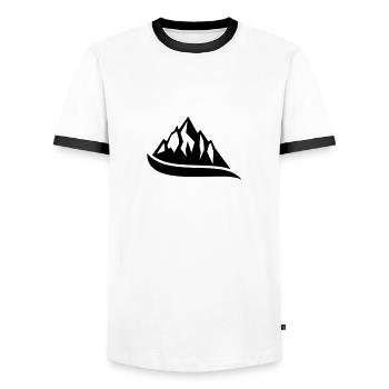 Mountain - Männer Kontrast-T-Shirt - Weiß/Schwarz - Vorne - AI Model Female 172 light (172cm) & AI Model Male 178 dark (178cm)