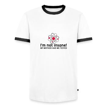 Je ne suis pas fou fou scientifique de la physique nucléaire - T-shirt contrasté Homme - blanc/noir - Devant - AI Model Female 172 light (172cm) & AI Model Male 178 dark (178cm)