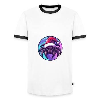 Tarantula Weihnachten Christmas - Men's Ringer Shirt - white/black - Front - AI Model Female 172 light (172cm) & AI Model Male 178 dark (178cm)