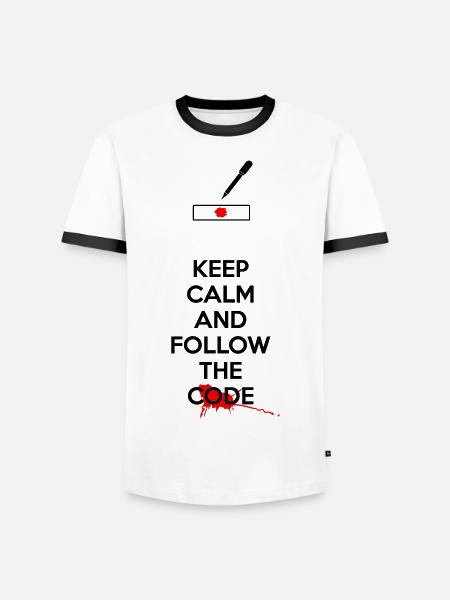 Dexter - Houd Kalm en volg de Black Code - Mannen contrastshirt - wit/zwart