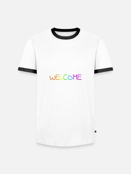 Welcome - Men's Ringer Shirt - white/black