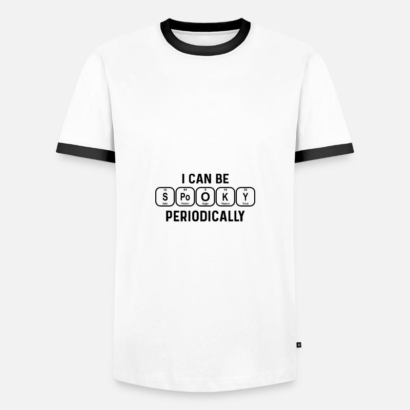 Spooky - Periodensystem der Elemente - Männer Kontrast-T-Shirt - Weiß/Schwarz
