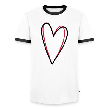 Heart love friendship symbol gift idea - Men's Ringer Shirt - white/black - Front - AI Model Female 172 light (172cm) & AI Model Male 178 dark (178cm)