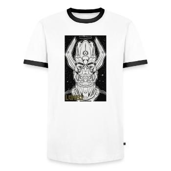 Lonely - Men's Ringer Shirt - white/black - Front - AI Model Female 172 light (172cm) & AI Model Male 178 dark (178cm)