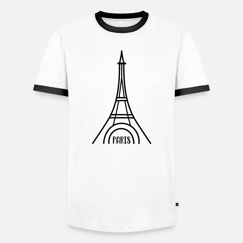 Paris mit Eiffelturm - Männer Kontrast-T-Shirt - Weiß/Schwarz