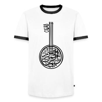 Art Arabe - Men's Ringer Shirt - white/black - Front - AI Model Female 172 light (172cm) & AI Model Male 178 dark (178cm)