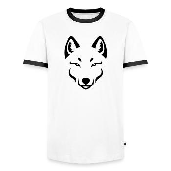 Loup - T-shirt contrasté Homme - blanc/noir - Devant - AI Model Female 172 light (172cm) & AI Model Male 178 dark (178cm)
