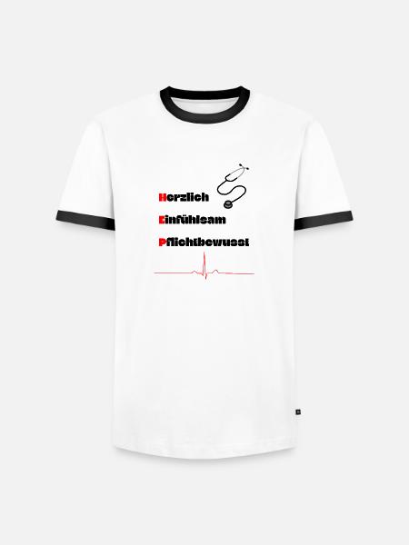 Heilerziehungspfleger HEP MFA Herz Spruch - Männer Kontrast-T-Shirt - Weiß/Schwarz