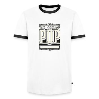 The Coolest Pop 10 - Männer Kontrast-T-Shirt - Weiß/Schwarz - Vorne - AI Model Female 172 light (172cm) & AI Model Male 178 dark (178cm)
