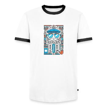 The Coolest Pop 14 - Männer Kontrast-T-Shirt - Weiß/Schwarz - Vorne - AI Model Female 172 light (172cm) & AI Model Male 178 dark (178cm)
