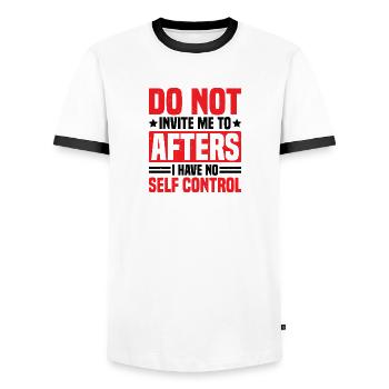 Do Not Invite Me To Afters I Have No Self Control2 - Männer Kontrast-T-Shirt - Weiß/Schwarz - Vorne - AI Model Female 172 light (172cm) & AI Model Male 178 dark (178cm)