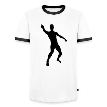 Man silhouette Silhouette vector design - T-shirt contrasté Homme - blanc/noir - Devant - AI Model Female 172 light (172cm) & AI Model Male 178 dark (178cm)
