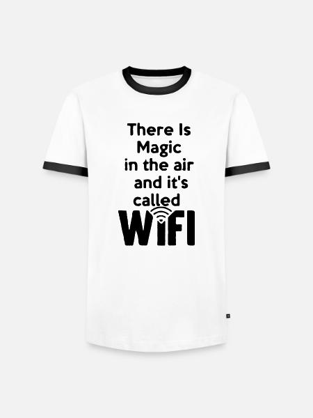 there_is_magic_air_wifi - T-shirt contrasté Homme - blanc/noir