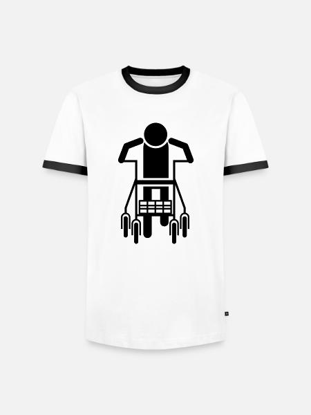 Walker - Men's Ringer Shirt - white/black