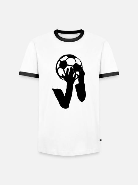 football head grip logo - Men's Ringer Shirt - white/black
