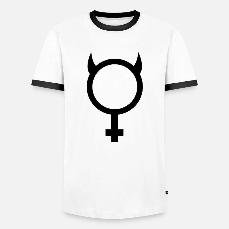 devil - Männer Kontrast-T-Shirt - Weiß/Schwarz
